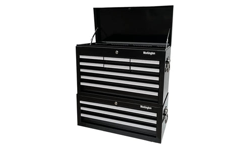 Heavy Duty Professional Industrial Portable 9-Drawer Tool Chest Cabinet With Ball Bearing Drawer Slides And Locking Cam System, 26 Inch Steel Tool Storage Box Organizer For Home Garage Shop