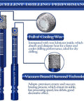 Diagram of 10 Piece Dry Diamond Drill Bit Set For Tile Ceramic Marble Porcelain Stone Glass Not For Wood 6mm Bits