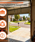 Open garage with Heavy Duty Galvanized Steel Garage Door Cables 13 Ft 6 In 2 Pack For 7 Ft Doors Replacement Kit in use
