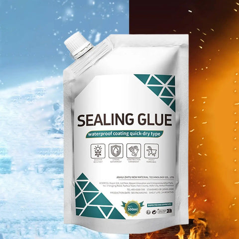 Premium Concrete Crack Filler Seals Deep Gaps With A Slick Waterproof Self Leveling Formula, 500ml pouch for easy application.