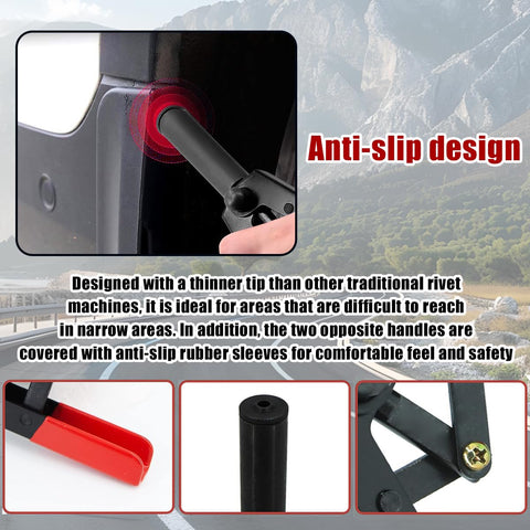 Pro Grade Rivet Gun Quick Set Hand Tool with anti-slip design for automotive fastening of door panels on SUVs and trucks