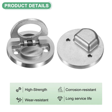 2-Pack Stainless Steel Flush Ring Pull Handles 2.56 x 1.18 Inch Recessed Door Pulls With Screws, corrosion-resistant and high-strength