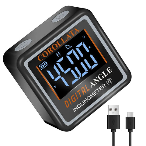 Pocket Sized Digital Angle Finder With Magnetic Level, Rechargeable Angle Cube, DIY woodworking inclinometer, USB-C charging