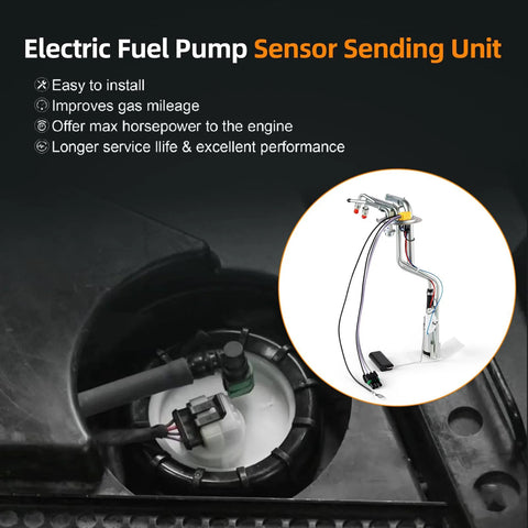 Electric Fuel Pump Assembly For Chevy And GMC Trucks 1996 1997 C1500 C2500 C3500 K1500 K2500 K3500 4.3L 5.0L 5.7L 7.4L Replace E3622S P80001S HP10001 Direct Fit Plug And Play shown