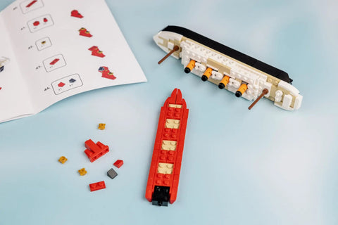 Partially assembled Titanic Building Set 217 Mini Brick Ship Model Kit Lego Compatible DIY 3D Puzzle STEM Toy for Adults and Kids