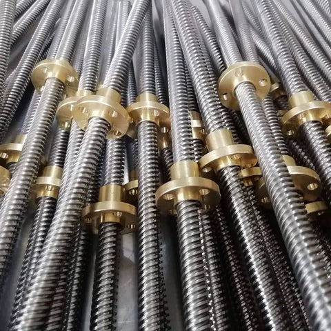 Stainless Steel T8 Lead Screw With Brass Nut For 3D Printers, 8Mm Diameter, 2Mm Pitch, threaded screw rods in multiple lengths