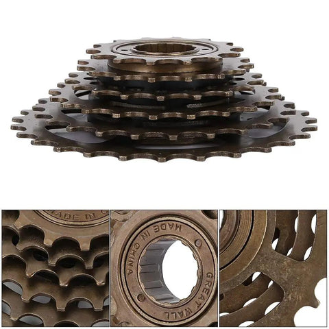 Six Speed Freewheel 14T-28T Wear-Resistant Bicycle Cassette For Mountain Bike Replacement Sprocket Kit with close-up details.
