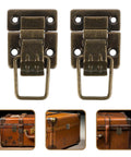 Two Pack Old School Retro Style Metal Toggle Latch Hasp Lock For Jewelry Boxes And Makeup Cases in Coffee Finish