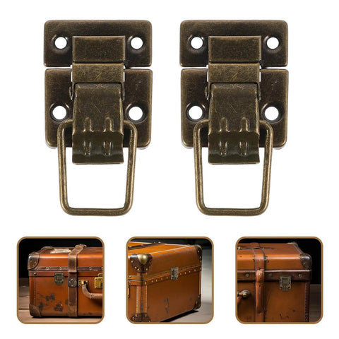 Metal Toggle Hasp Latches 2 Pack With Easy Installation For Vintage Jewelry Boxes Makeup Cases Luggage And Suitcases Dope Retro Iron Box Latch For DIY Storage And Travel Gear