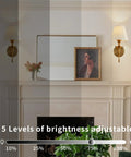 Wireless Vintage Wall Sconce Set Of Two Rechargeable Dimmable RGB Lights With Remote Antique Brass And Fabric Shade over mantel.