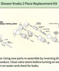 Diagram of Bathtub Shower Handle Replacement Kit For Pfister Verve Contessa Windsor Faucets 2 Piece Knob Set installation