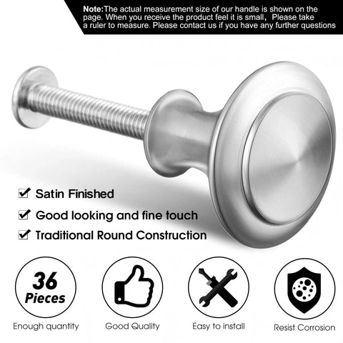 36 Pack Round Ring Kitchen Cabinet Knobs And Drawer Pulls Set With Screws Silver Durable Handles For Cabinets