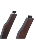 Close-up of adjustable feet on Satori Teak Shower Bench for Adults and Seniors, 24 Inch Compact Bath Seat with Brown Finish.