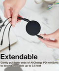 Dope Retractable USB C Cable For Motion Boom Speaker 100W Fast Charge 3 In 1 USB C USB A Micro USB Five Preset Lengths From 10 To 42 Inches Tangle Free Portable Charger Cord Jet Black, extendable