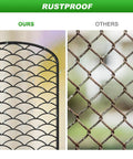 Comparison of Arched Decorative Garden Fence Set Of 10 Panels With 24 Inch High Clearance, 13 Inch Wide Each, 10.8 Feet Long Total, rustproof vs rusted fence