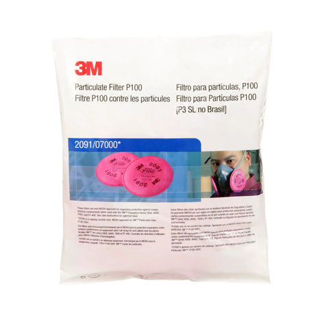 P100 Particulate Filter 3 Pair Pack Bayonet Compatible For Most Half And Full Facepiece Respirators packaging