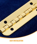 Gold Iron Piano Hinges Set, Heavy Duty Continuous Hinge With Pre Drilled Holes, 3.94 By 0.59 Inches