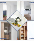 4 Foot Commercial Grade Sliding Pocket Door Hardware Kit With Aluminum Box Rail in various home settings, featuring concealed track.