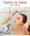 2 Pack Heavy Duty Stainless Steel Sink Strainer Pair, No Clog Hair Catcher Filter Basket Trap, shown in shower setting.