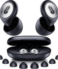 Image of Pro Sleep Ear Plugs With Nano Silicone Noise Filtering, 46dB ASTM Certified, shown with carrying case and multiple ear tips.