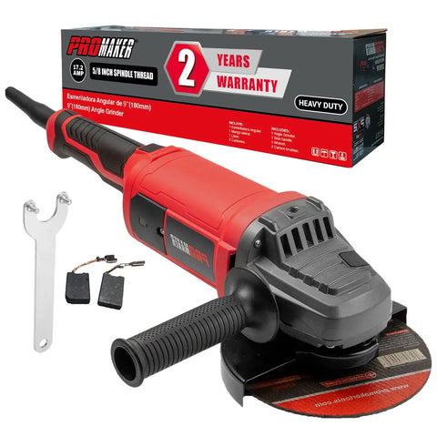 Beefy Heavy Duty 9 Inch Angle Grinder With 17.2 Amp Motor Delivers 6300 RPM For Metal And Concrete Cutting with accessories