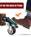 Retractable Workbench Casters Kit For Heavy Duty Benches 600 Lbs Capacity Adjustable Wheels pedal lift demonstration