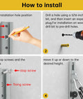 Adjustable Resistance Band Wall Anchor With Auto Locking Mechanism installation guide displaying steps to mount and adjust.