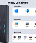 External Blu Ray Drive With 100GB Disc Read Write And 3D Blu Ray Burner Plug And Play Ready Reads Blu Ray At Up To 6X And DVDs At Up To 8X front view with USB-C and USB-A ports