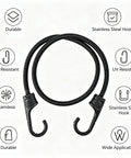 32 Inch Heavy Duty Bungee Cords With Hooks 8mm Elastic Rope for camping with UV resistant features and durable design