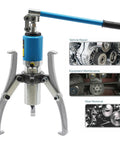 Badass Heavy Duty 20 Ton Hydraulic Gear Puller With Case Removes Seized Bearings Gears Pulleys Off Cars Trucks Using Forged Alloy Steel Strength Plus Versatile Two Or Three Jaw Options That Spin 360 Degrees Helping Mechanics Fix All Tough Jobs.