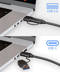 Fast SATA To USB 3.0 And USB C External Drive Adapter For 3.5 And 2.5 Inch SSD HDD Reader With Plug And Play Data Transfer And 12V 2A Power Adapter For Easy Backup And On The Go Recovery connected to laptop USB 3.0 and USB C ports