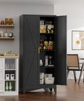 Beast Of A Farmhouse Style Metal Pantry Cabinet With Barn Doors, 61 Inch Tall, 27.5 Inch Wide in modern kitchen setting