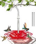 Outdoor Hummingbird Feeder With 30 Feeding Ports, Saucer Style, Ant Proof No Leak, Easy To Clean And Refill, Hangs Or Window Mount