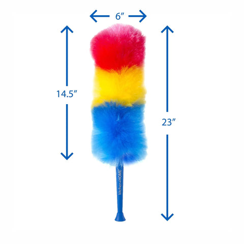 Rainbow 23 Inch Static Duster With Electrostatic Attraction Dust Sticks Like A Magnet Flexible Metal Core Easy Wipe Cleaner For Furniture Shelves Blinds And Delicate Surfaces A Handy Home Cleaning Tool