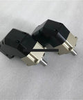 90 Degree Par Series 80Mm Planetary Gearbox With 19Mm Shaft Heavy Duty Speed Reducer And Gearhead Motor, two units angled view.