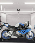 Motorcycle Parking Mat For Garage Floor Washable No Slip Rug With Oil Absorbent Nylon Surface and Rubber Backing 78x31 in