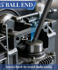 Eight Piece One Eighth Inch Ball End Hex Keys Set Long Allen Wrench Pro Grade Chrome Vanadium Steel with Black Oxide Finish