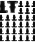 150 Pieces One Quarter Inch Drip Irrigation End Cap Plugs Barbed Tubing Fittings Kit in black plastic for garden hose lines