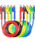 5 Pack Alligator Clip Test Leads Dual Ended Crocodile Clips With Insulated Flexible Copper Wires For Electrical Testing 10ft (3m) Length 1000V 15A Durable Rubber Insulation Pro Grade