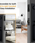 Matte Black Double Door Handleset With Adjustable Hole Position For Us Doors Fits Eight One Third To Nine Five Eighth Inch Bore