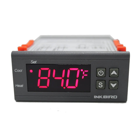 Dual Stage Digital Temperature Controller For Heating And Cooling With Alarm, 110V NTC Sensor Thermostat Fahrenheit Display