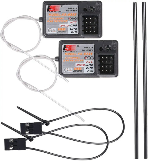 Flysky GR3E AFHDS 2.4G Long Range 3CH Receiver For FS-GT2 FS-GT2B FS-GT3B FS-GT3C FZ-IT4S RC Car And Boat 2 Pack with cables