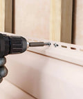 Installation of siding using 220 Piece Number 8 Truss Head Zinc Wood Screws Set with Phillips Drive, eight sizes assortment.