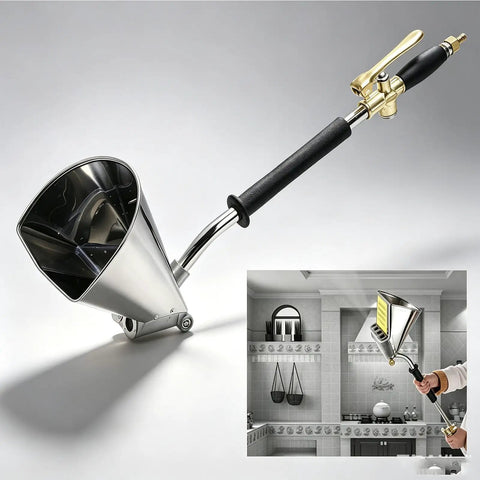 Badass Pneumatic Mortar Sprayer With Four Jet Nozzles showing a sleek alloy body and ergonomic grip for easy handling in wall texturing.