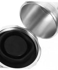 Open cap view of Drift Oil Tank for Racing Cars With Durable Brake Fluid Reservoir And Clutch Oil Tank Sleek Silver Design