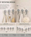 No Drill Drama Heavy Duty Wall Hook Rack With Grip Tape That Saves Your Paint While Serving A Flexible Swivel Fold showcasing 180° design.
