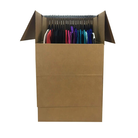 Dang Sturdy Cardboard Wardrobe Moving Boxes Featuring Heavy Duty Metal Clothes Hanger Bar Plus Durable Side Handles No Sweat Flat Setup Corrugated Storage Crates For Effortless Home Relocation 24 X 24 X 40 Inches Six Pack Bundle
