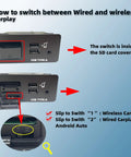Wireless Apple CarPlay Retrofit Kit For Mazda 2 3 6 CX-3 CX-5 CX-9 MX-5 2014-2020 interface showing USB Type A and mode switch.