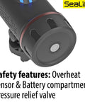 Underwater Photo And Video Light Beast 2500 Lumen COB LED with overheat sensor and battery pressure relief valve