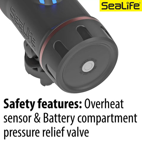Underwater Photo And Video Light Beast 2500 Lumen COB LED with overheat sensor and battery pressure relief valve